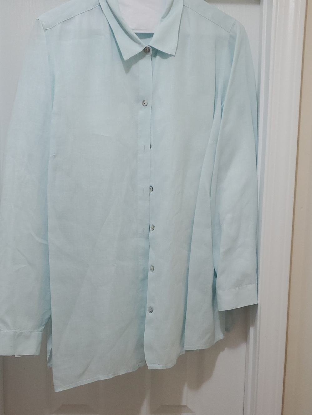 J. Jill Pale Aqua Long-Sleeve Button Shirt